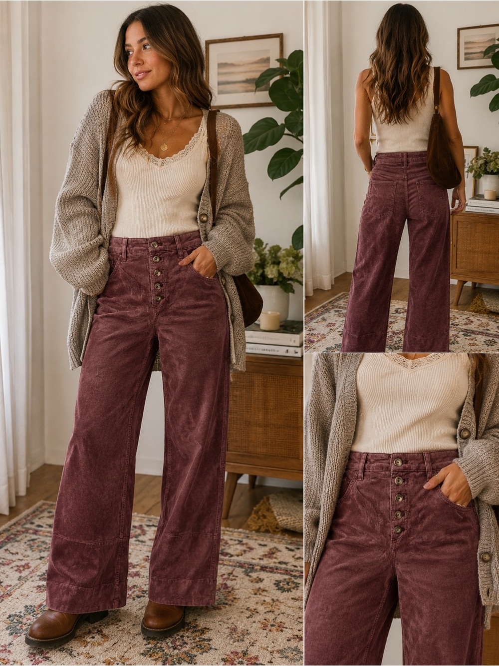 Anthropologie Pilcro & The Letterpress Corduroy Wide Leg Pants 31 Petite